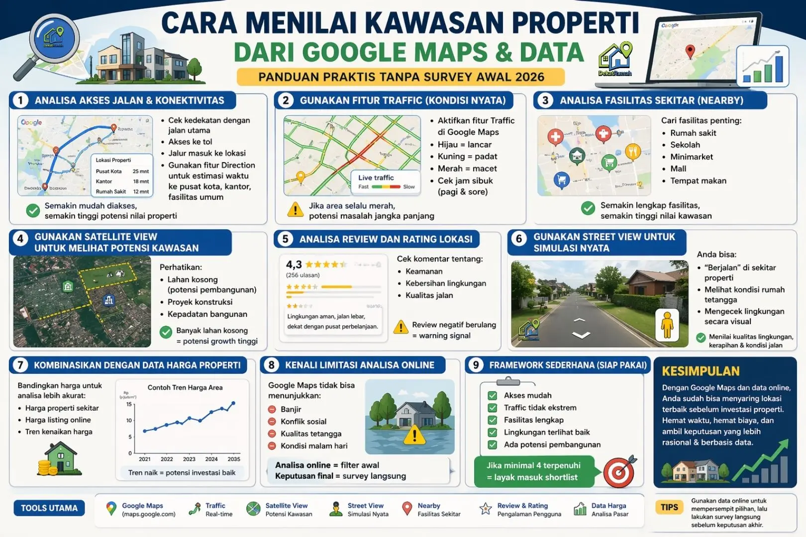 cara menilai kawasan properti dari google maps
